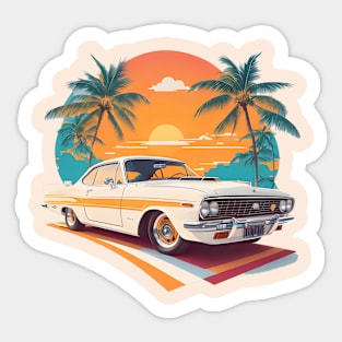 Summer vibes with a classic car Sticker